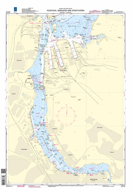 Duitse kaart 2312 - Rostock, Seehafen bis Stadthafen